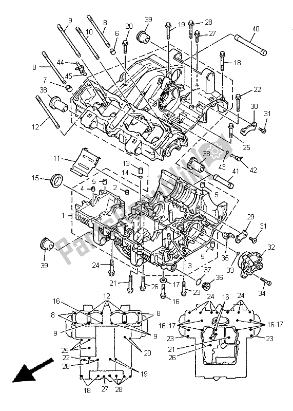 Tutte le parti per il Carter del Yamaha XJ 900S Diversion 1996