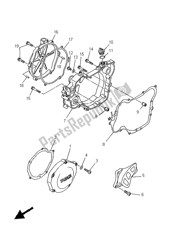 Todas as partes de Tampa Do Cárter 1 do Yamaha YZ 125 1997