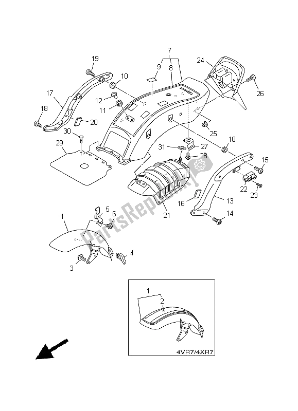 All parts for the Fender of the Yamaha XVS 650 Dragstar 1999