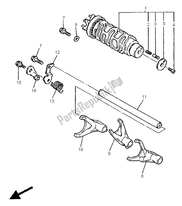 Toutes les pièces pour le Came Et Fourchette De Changement De Vitesse du Yamaha FZR 1000 1995