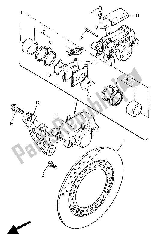 Tutte le parti per il Pinza Freno Posteriore del Yamaha YZF 600R Thundercat 1998