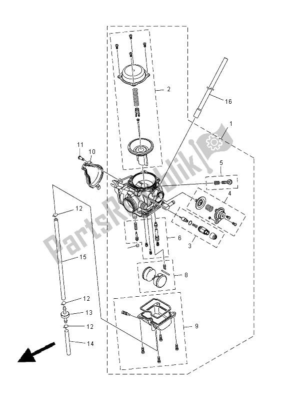 Tutte le parti per il Carburatore del Yamaha YFM 300F Grizzly 2X4 2013