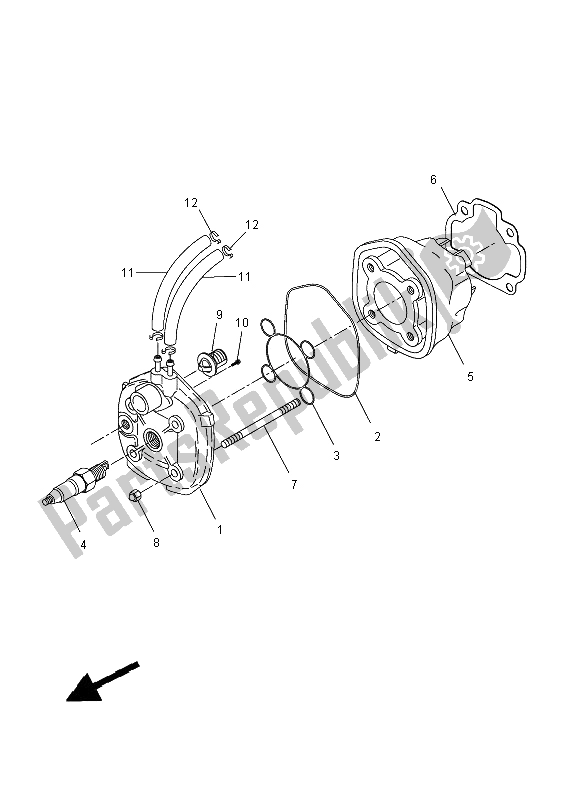 Toutes les pièces pour le Culasse du Yamaha NS 50 Aerox 2014