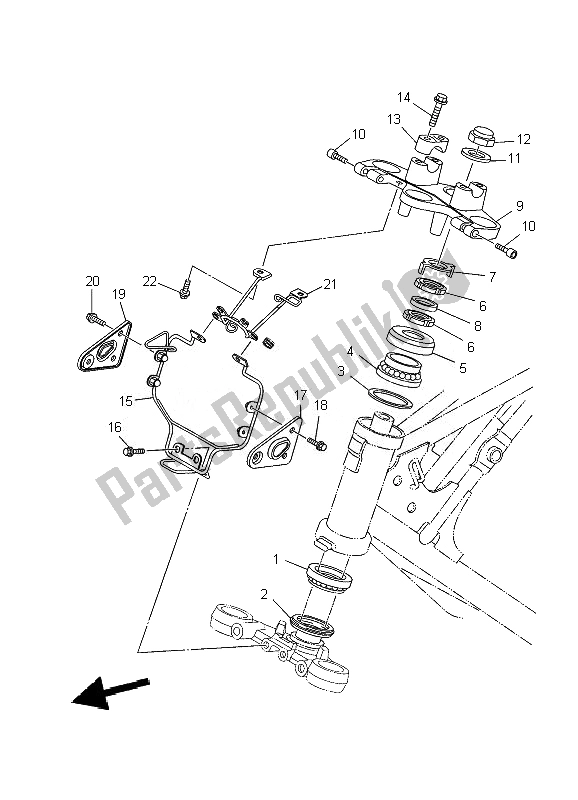 All parts for the Steering of the Yamaha YBR 250 2007