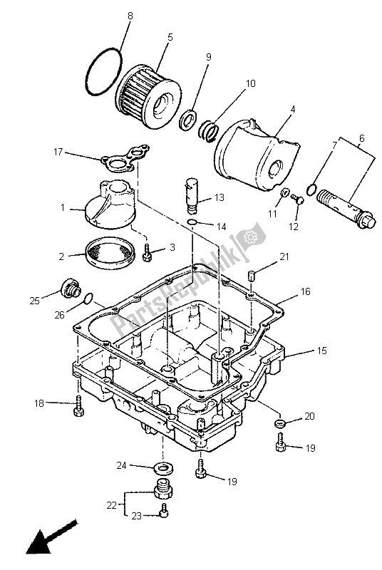 Tutte le parti per il Filtro Olio del Yamaha XJR 1200 1995