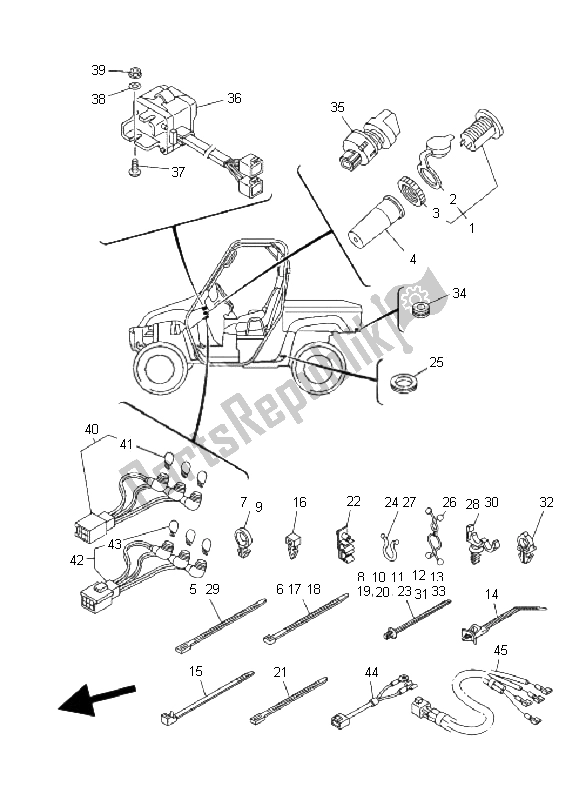 All parts for the Electrical 2 of the Yamaha YXR 450 FA Rhino 2006