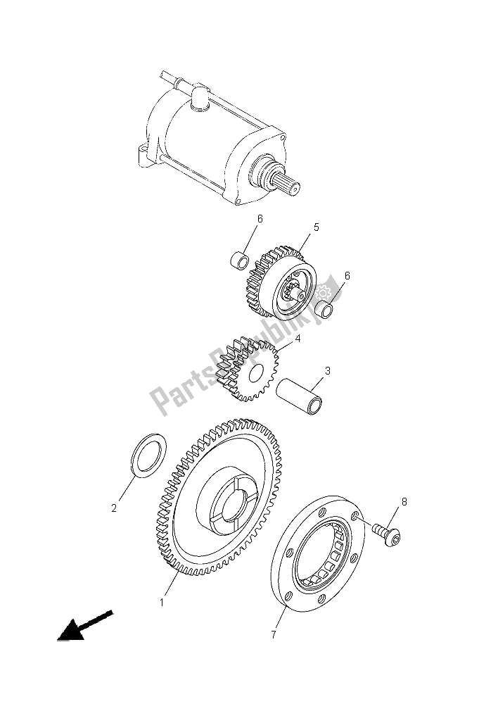 All parts for the Starter Clutch of the Yamaha YFM 550 Fwad Grizzly 2015