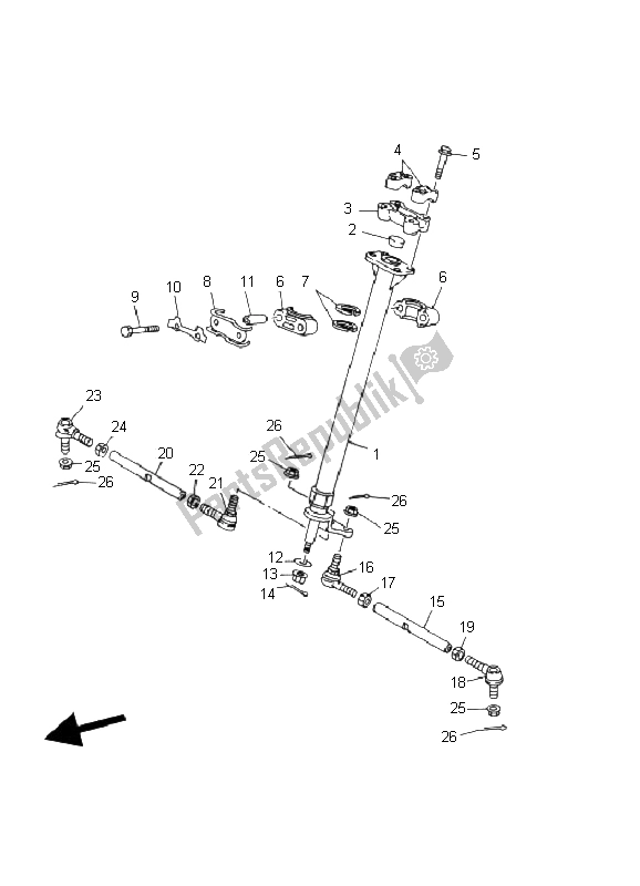 All parts for the Steering of the Yamaha YFM 80 Badger 2002