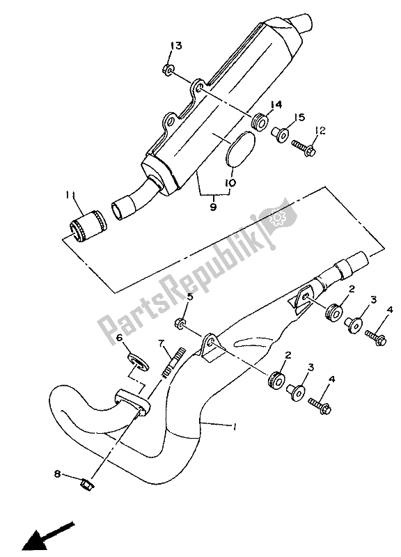 Toutes les pièces pour le échappement du Yamaha TY 250Z 1994