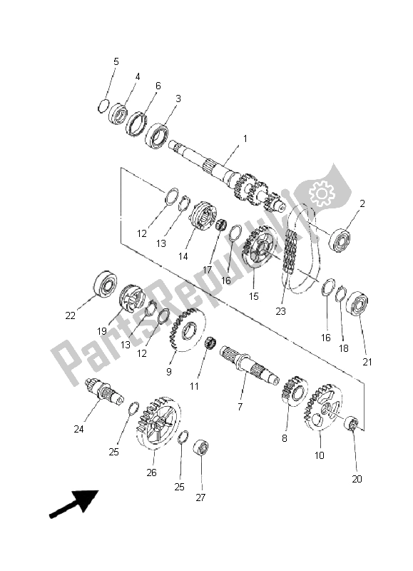 Toutes les pièces pour le Transmission du Yamaha YXR 450 FA Rhino 2006