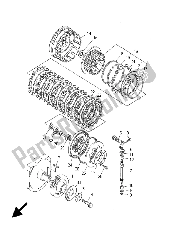 Todas las partes para Embrague de Yamaha XV 1600A Wildstar 2001