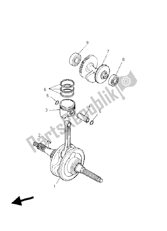 All parts for the Crankshaft & Piston of the Yamaha YFM 125 Grizzly 2006