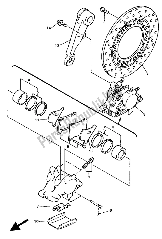 Todas las partes para Pinza De Freno Trasero de Yamaha YZF 750R 1994