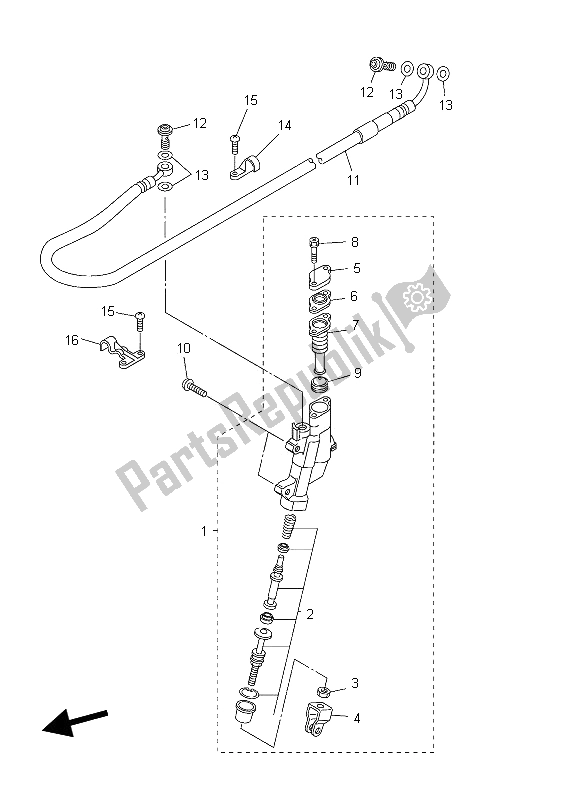 Tutte le parti per il Pompa Freno Posteriore del Yamaha WR 250F 2006