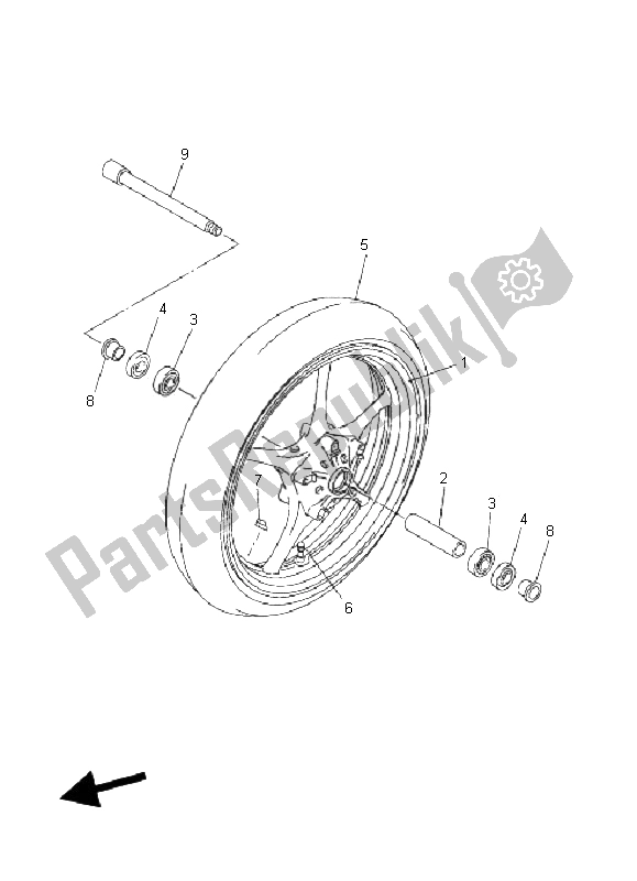 Tutte le parti per il Ruota Anteriore del Yamaha FZ6 S 600 2006