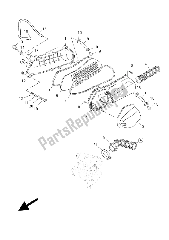 Toutes les pièces pour le Admission 2 du Yamaha YP 125 RA 2014