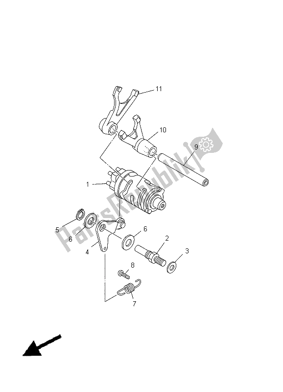 All parts for the Shift Cam & Fork of the Yamaha TT R 50E 2012