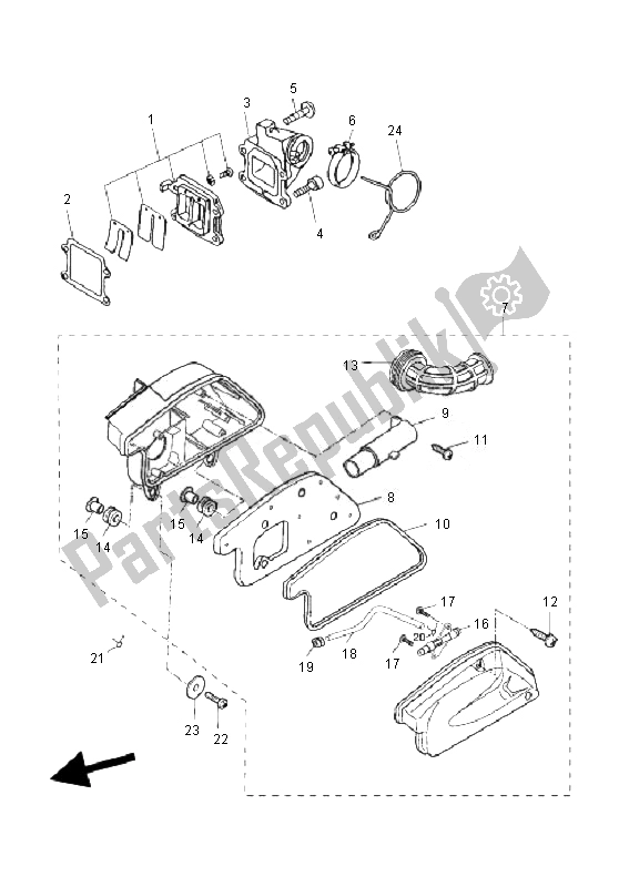 All parts for the Intake of the Yamaha EW 50N Slider 2010