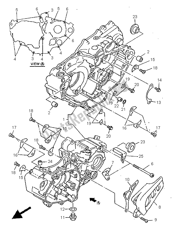 Tutte le parti per il Carter del Yamaha YZ 400F 1998