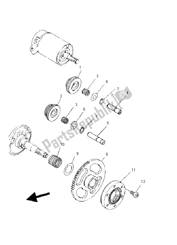 All parts for the Starter Clutch of the Yamaha YFM 350 FW Wolverine 4X4 2000