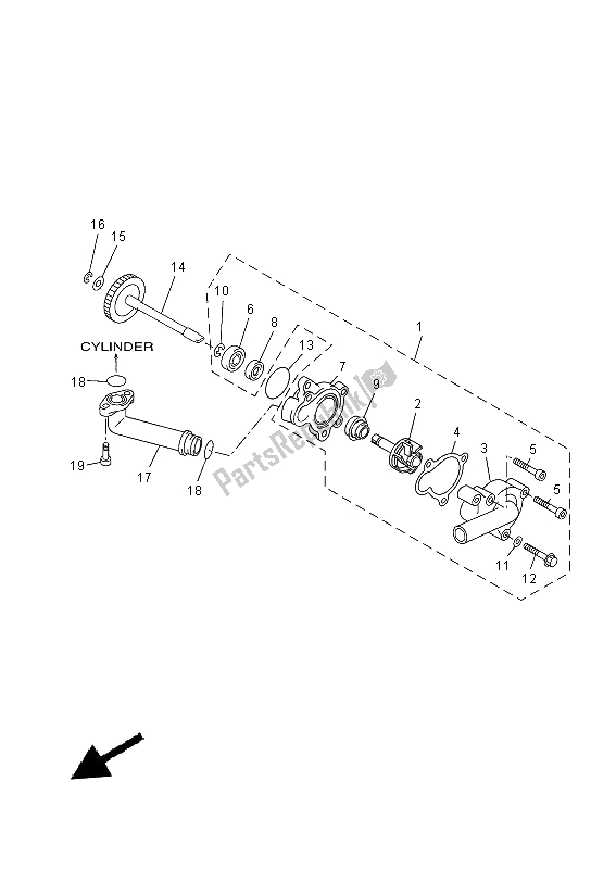 Tutte le parti per il Pompa Dell'acqua del Yamaha VP 250 2015