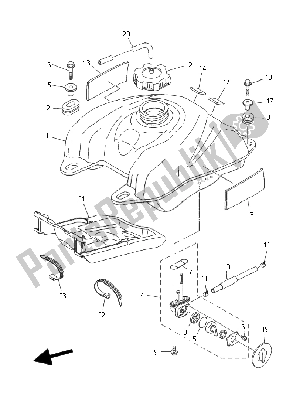 Tutte le parti per il Serbatoio Di Carburante del Yamaha YFM 350R 2006