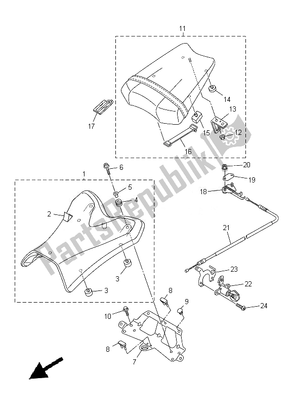 Tutte le parti per il Posto A Sedere del Yamaha FZ8 N 800 2014