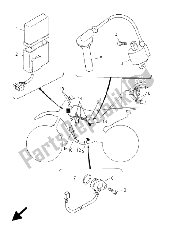 Todas las partes para Eléctrico 1 de Yamaha YZ 426F 2001