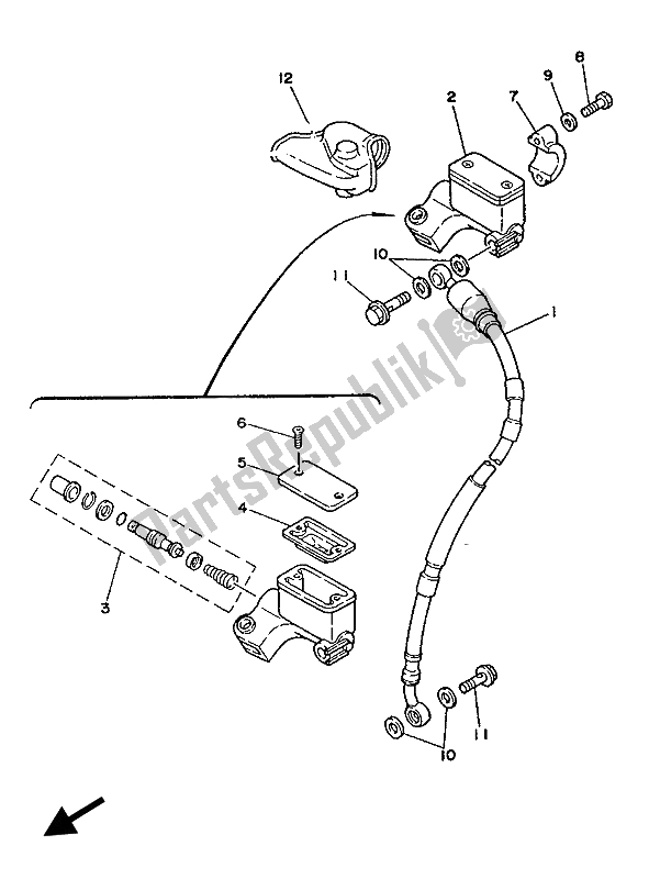 Tutte le parti per il Pompa Freno Anteriore del Yamaha YZ 490 1987