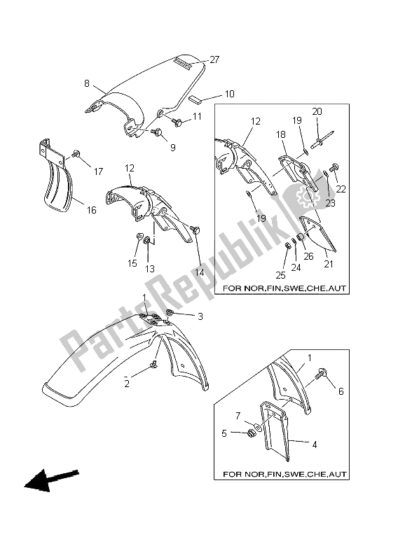 All parts for the Fender of the Yamaha DT 125R 2002