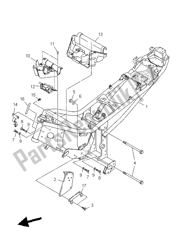 Alle onderdelen voor de Kader van de Yamaha XJ6N 600 2009