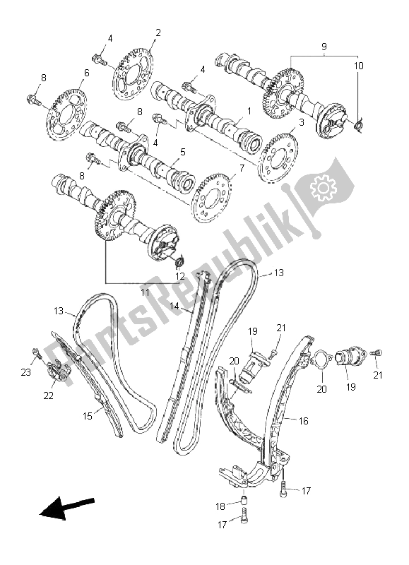 Todas las partes para árbol De Levas Y Pistón de Yamaha VMX 17 1700 2011