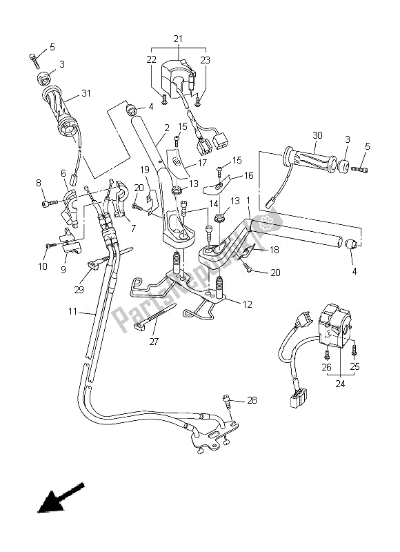 Wszystkie części do Uchwyt Kierownicy I Kabel Yamaha FJR 1300 AE 2014