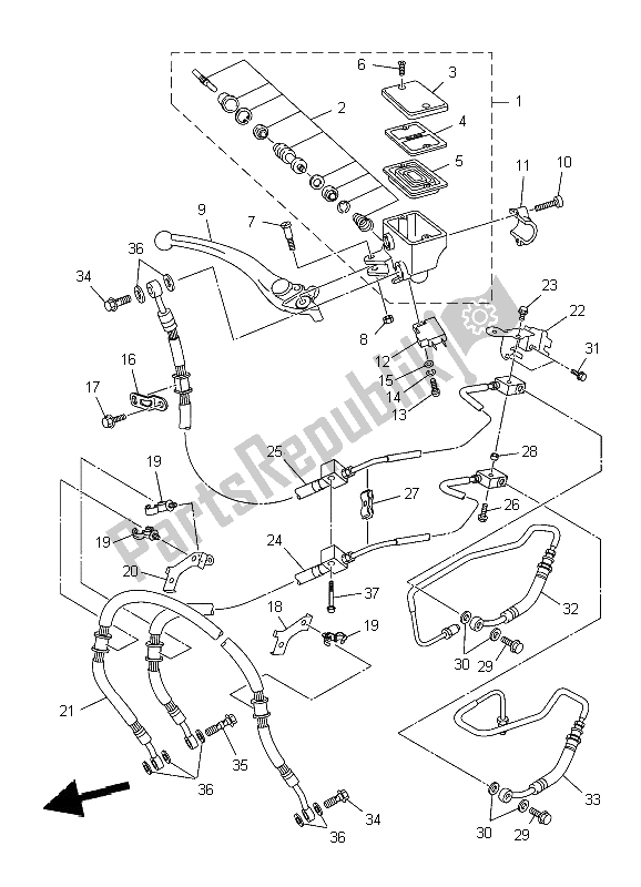 Tutte le parti per il Pompa Freno Anteriore del Yamaha XJ6 SA Diversion 600 2009