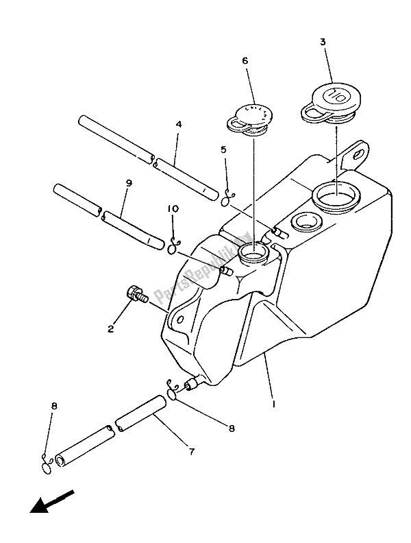 Toutes les pièces pour le Cuve à Mazout du Yamaha DT 125 LC 1986
