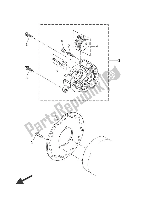 Tutte le parti per il Pinza Freno Posteriore del Yamaha YP 125R 2016