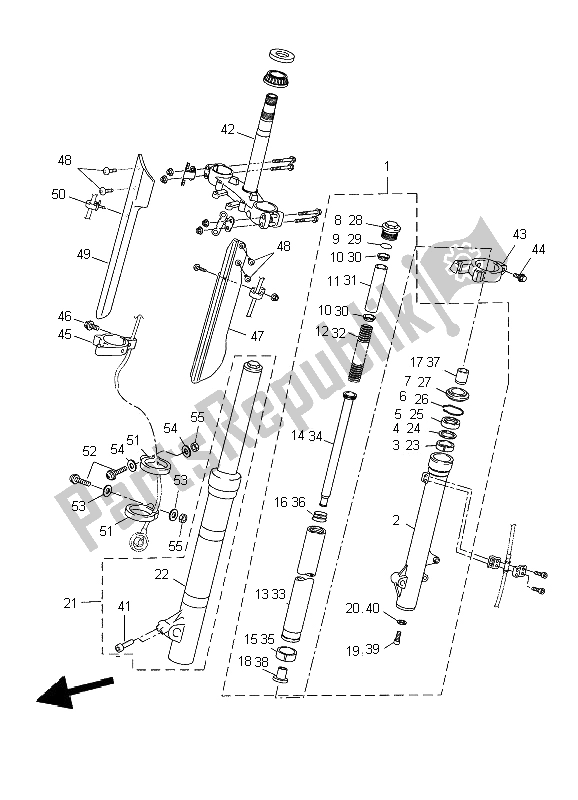 Todas las partes para Tenedor Frontal de Yamaha WR 125R 2009