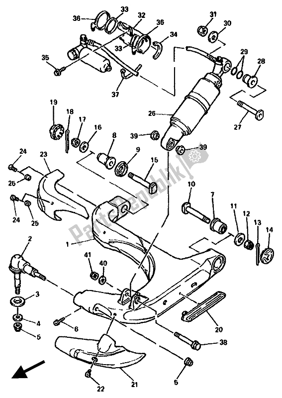 Tutte le parti per il Sterzo 2 del Yamaha GTS 1000A 1994