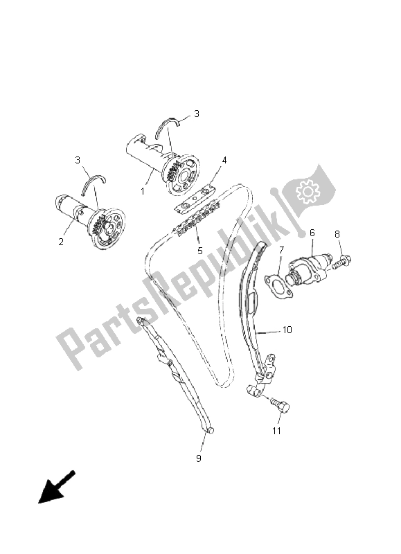 All parts for the Camshaft & Chain of the Yamaha YFZ 450 2009