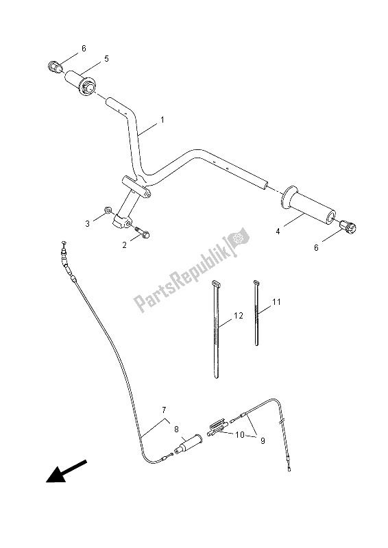 All parts for the Steering Handle & Cable of the Yamaha NS 50 2015