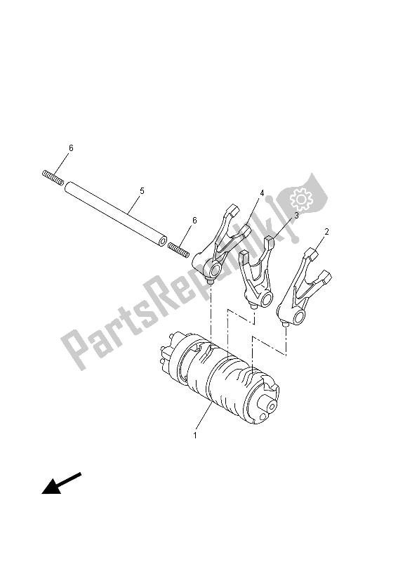 All parts for the Shift Cam & Fork of the Yamaha MT 125A 2015