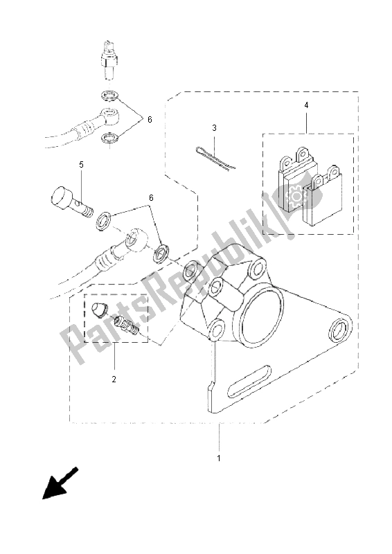 Tutte le parti per il Pinza Freno Posteriore del Yamaha DT 50R SM 2009