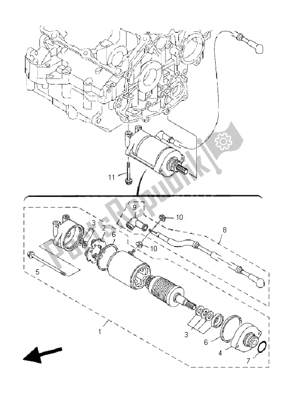 Toutes les pièces pour le Demarreur du Yamaha TDM 900A 2007