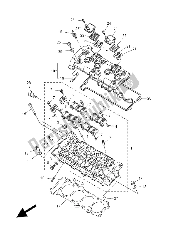 Tutte le parti per il Testata del Yamaha FZ8 N 800 2014