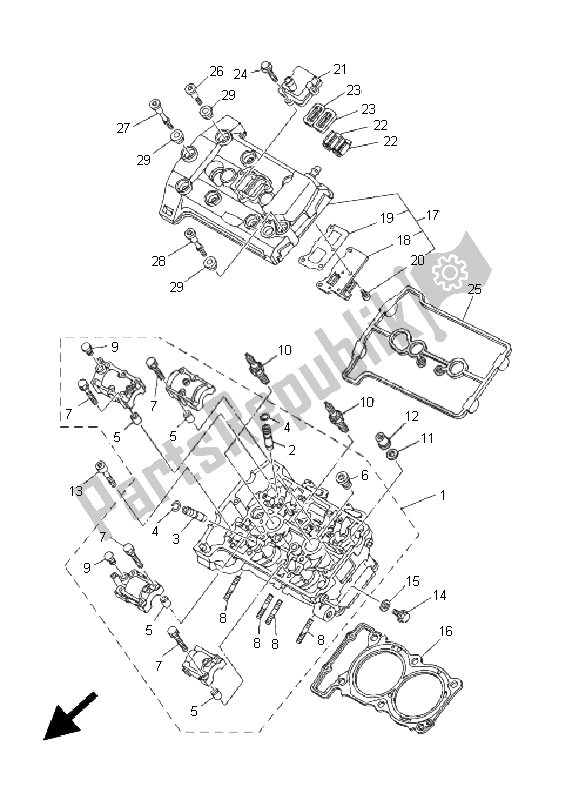 Todas las partes para Cabeza De Cilindro de Yamaha TDM 900 2005