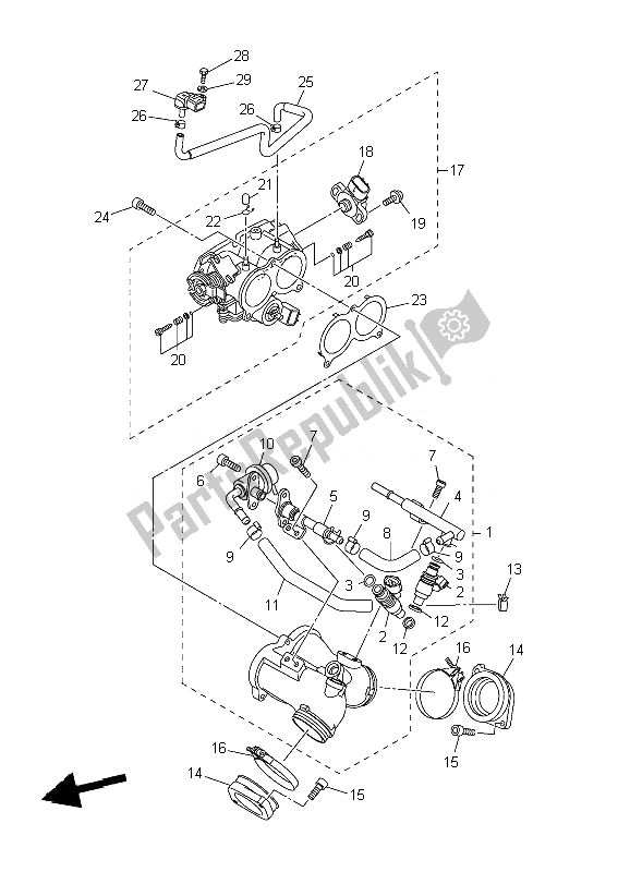 Wszystkie części do Wlot 1 Yamaha XVS 950A 2010