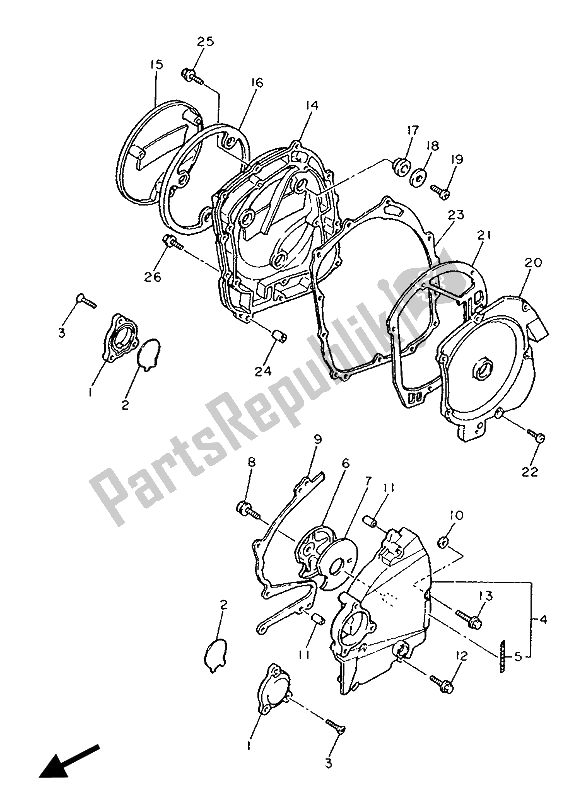 Todas las partes para Tapa Del Cárter 1 de Yamaha FZ 750 Genesis 1990