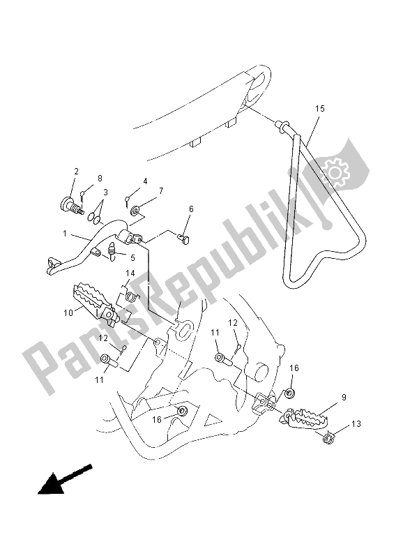 Todas las partes para Soporte Y Reposapiés de Yamaha YZ 125 2000