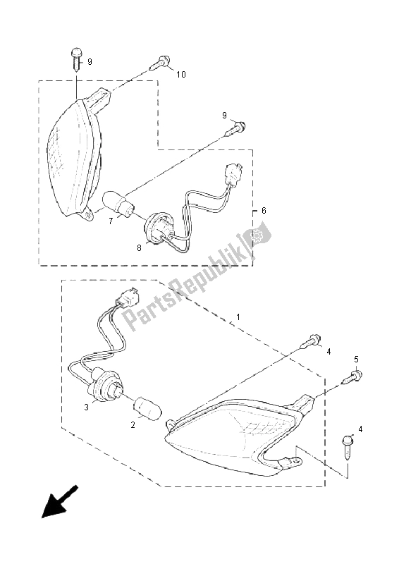 All parts for the Flasher Light of the Yamaha XC 125 Cygnus X 2006
