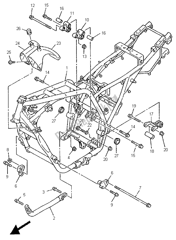 Alle onderdelen voor de Kader van de Yamaha XJR 1200 1995